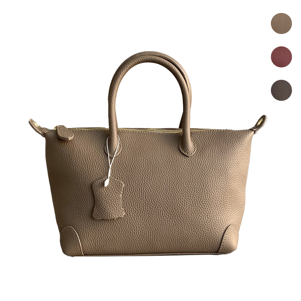 SPRING-時尚經典真皮頭層牛皮荔枝紋肩背包 牛皮通勤手提包-多色, , large