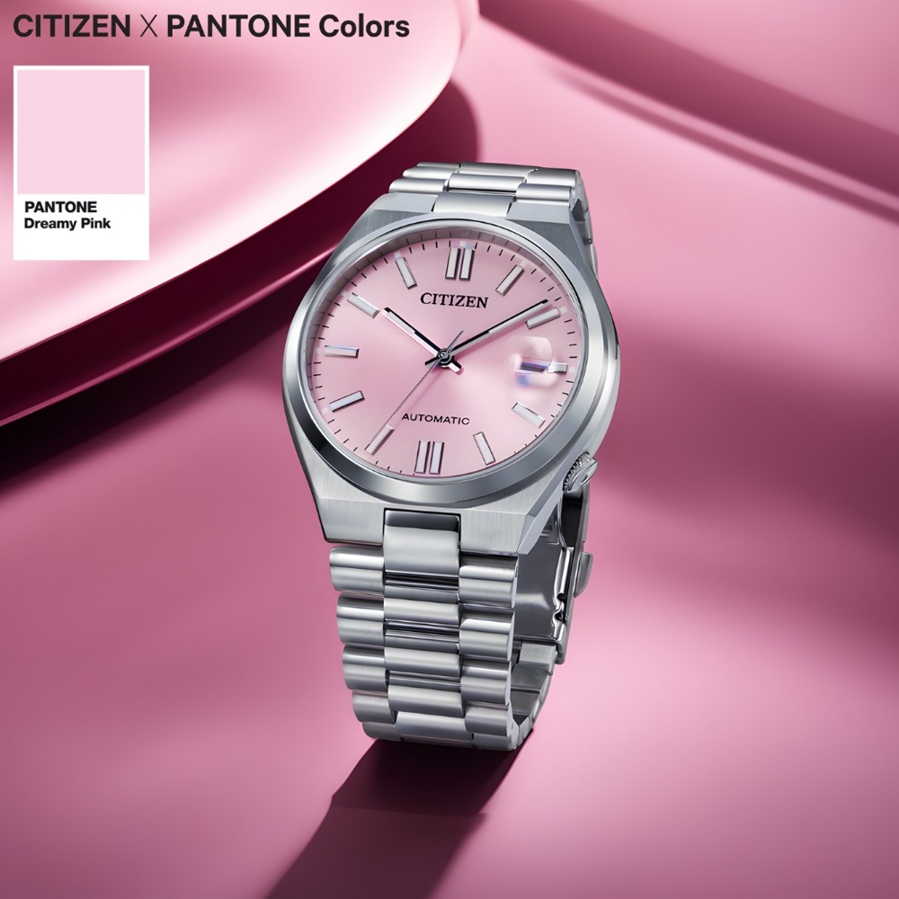 CITIZEN 星辰 X PANTONE Nowstalgia 限定夢幻粉 經典機械錶 NJ0158-89X, , large