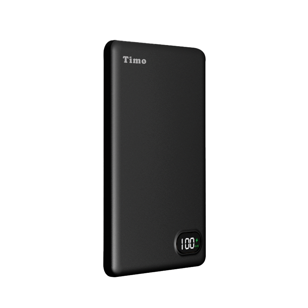 【Timo】數顯金屬超薄磁吸無線充行動電源 5000mAh (支援Magsage磁吸) - 耀石黑, , large