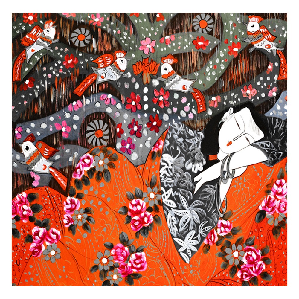【御畫房】民俗系列一 國家一級畫師手繪油畫80×80cm(VF-182), , large