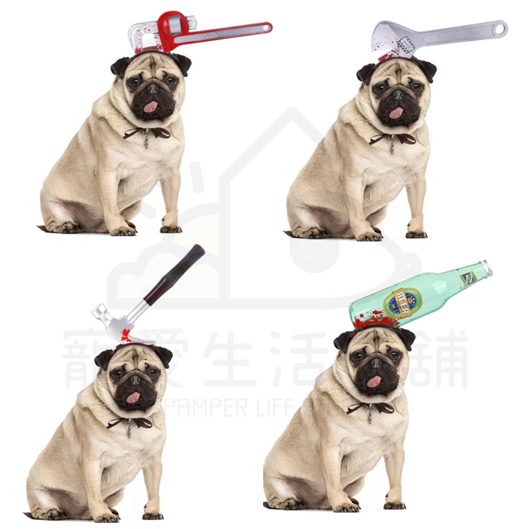 【寵愛生活本舖】寵物萬聖節搞怪頭飾 變裝帽 鋸子造型 剪刀造型 恐怖懸疑, , large