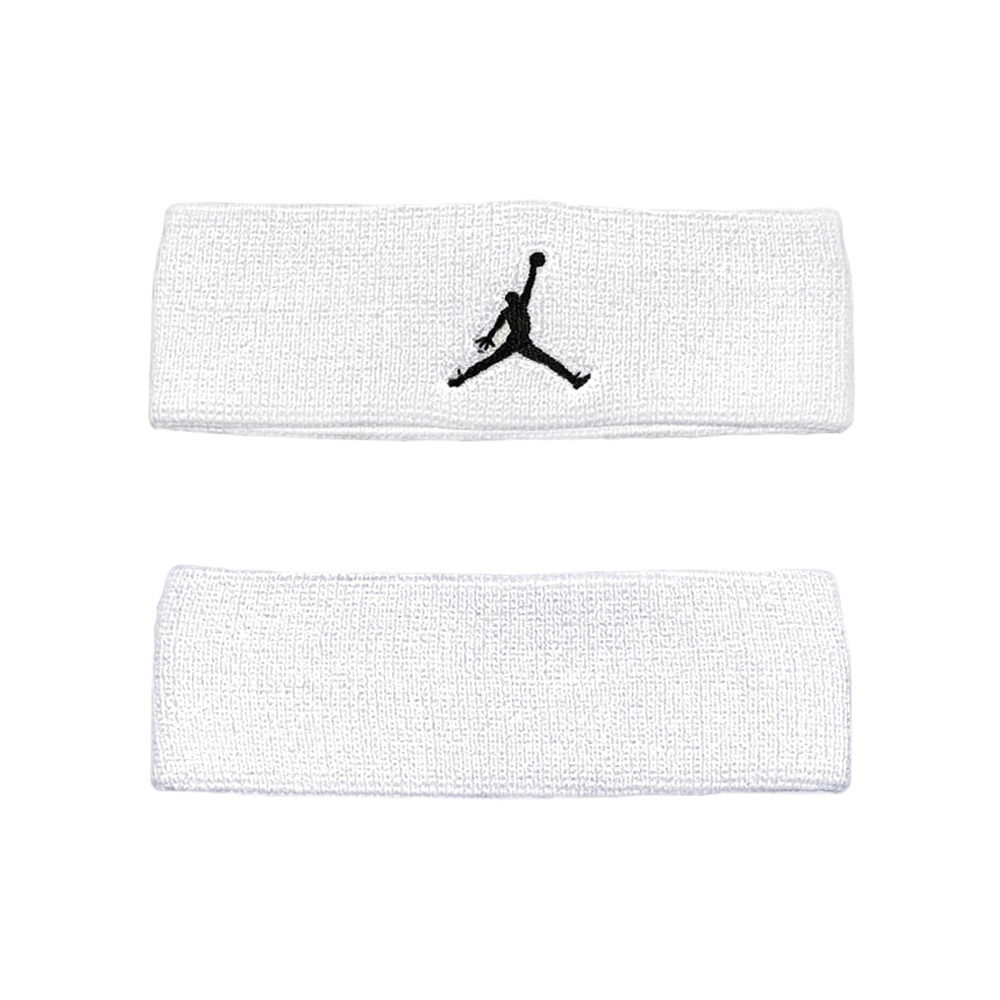 NIKE JORDAN DRI-FIT 單色頭帶 戶外 運動 止汗髮帶 飛人喬丹 簡約 排汗 乾爽 透氣 彈性 黑 白, 白, large