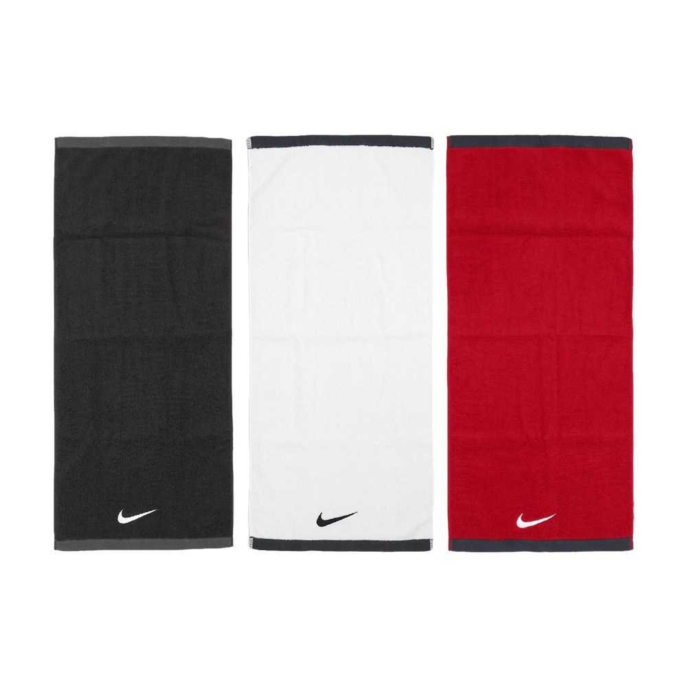 NIKE FUNDAMENTAL TOWEL 毛巾 80x35cm 戶外 運動 家居 素色 純棉 吸水佳 黑 白 紅