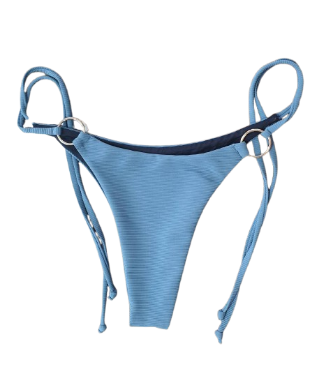 QXHEE.T. Made in Taiwan, metal ring strap swimming trunks (QX pattern/striped gray blue/ocean blue) in stock, , large