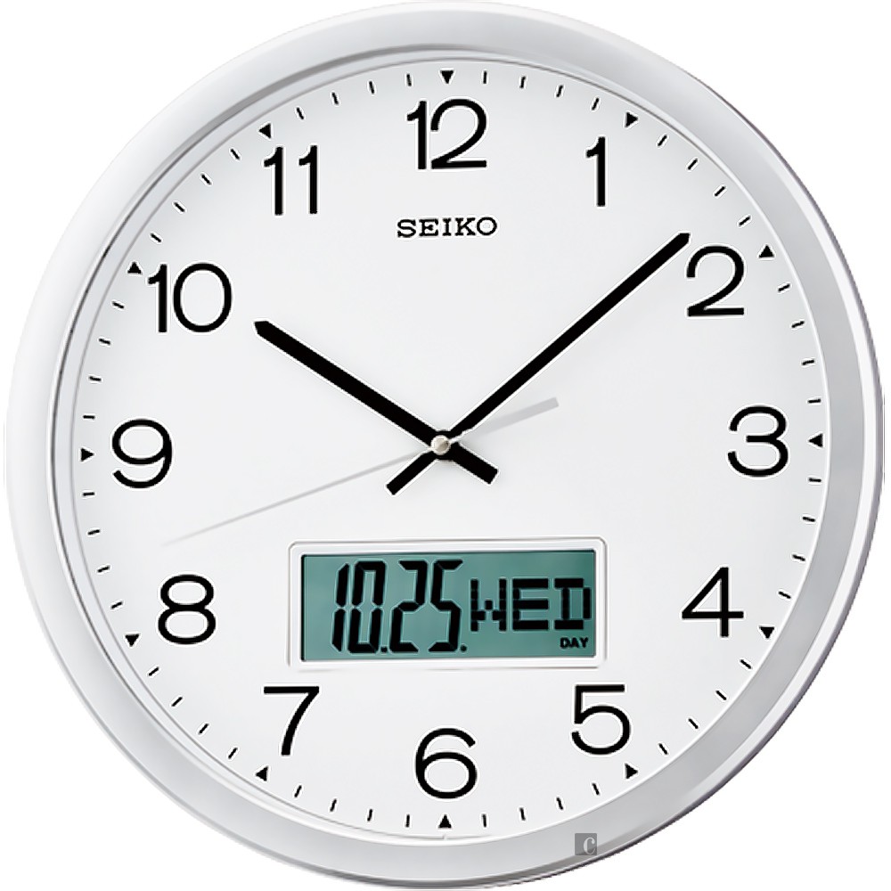 SEIKO 精工 滑動式指針雙顯掛鐘 時鐘 QXL007S, , large