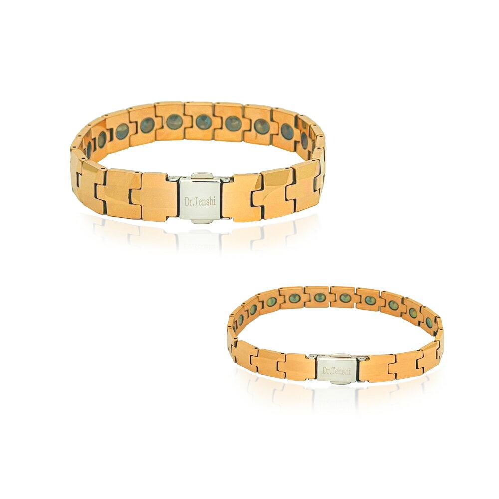 [春佰億] 日本熱銷KOTO原廠限量款Dr. Tenshi 鍺磁能量鎢鋼手鍊 玫瑰金情侶對鍊 附絨布袋, , large