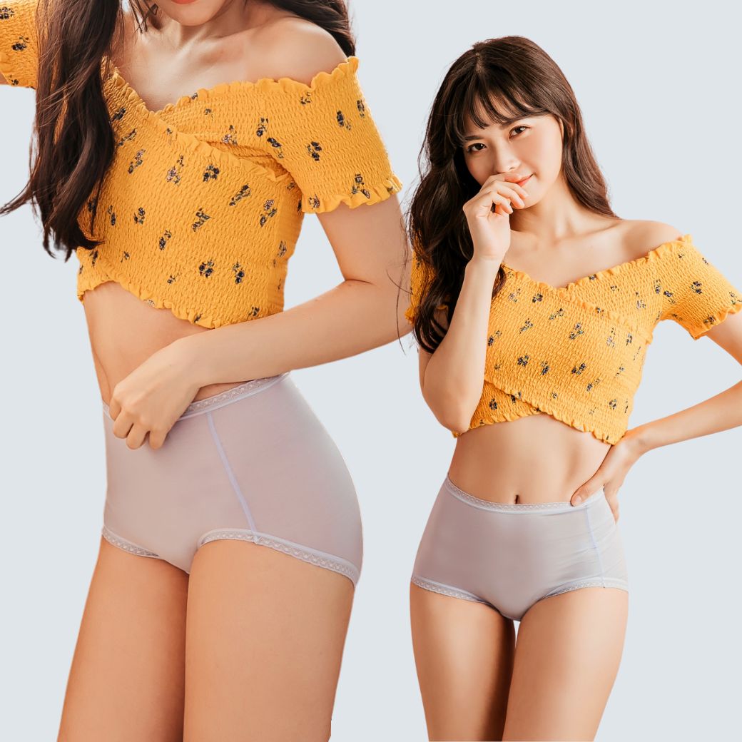 NEONER Tencel high waist anti-bacterial underwear -pink complexion(L), , large