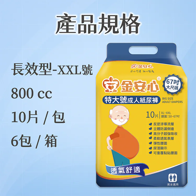 【任e購】金安心夜用長效型尿褲特大號(箱購), , large