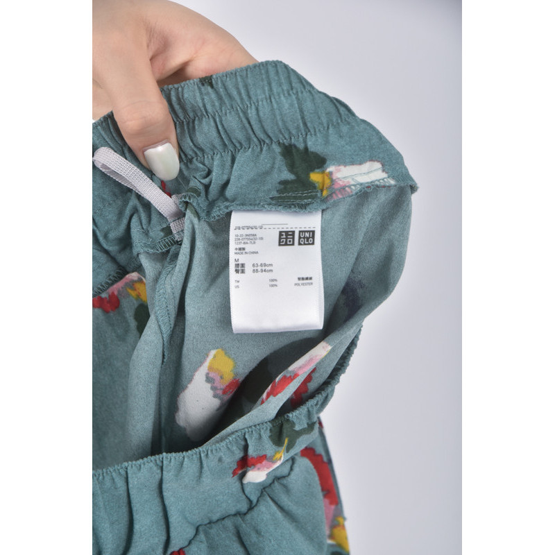 (M) uniqlo質感花紋綠色長裙二手衣, , large