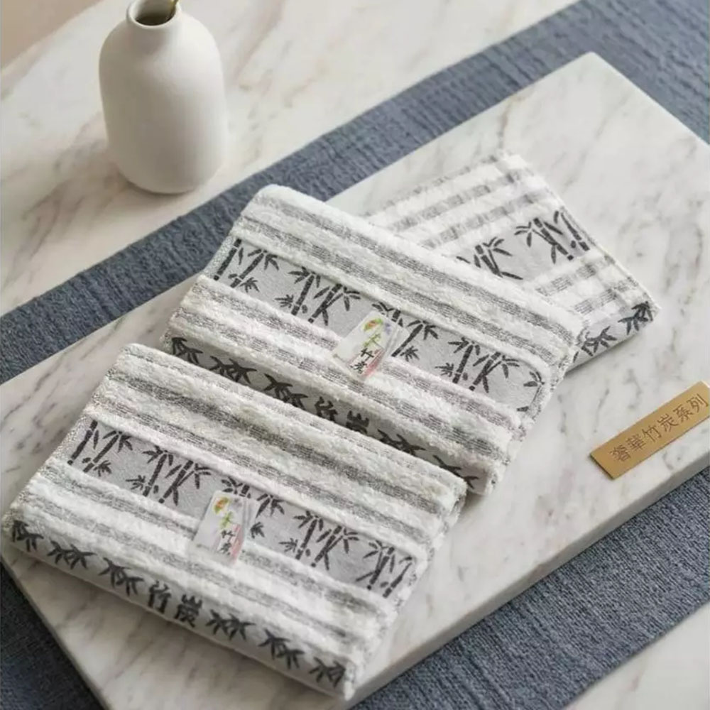[Kaimei Cotton] MIT made in Taiwan 24 taels of top quality combed cotton antibacterial and deodorizing pure cotton bamboo charcoal towels, , large