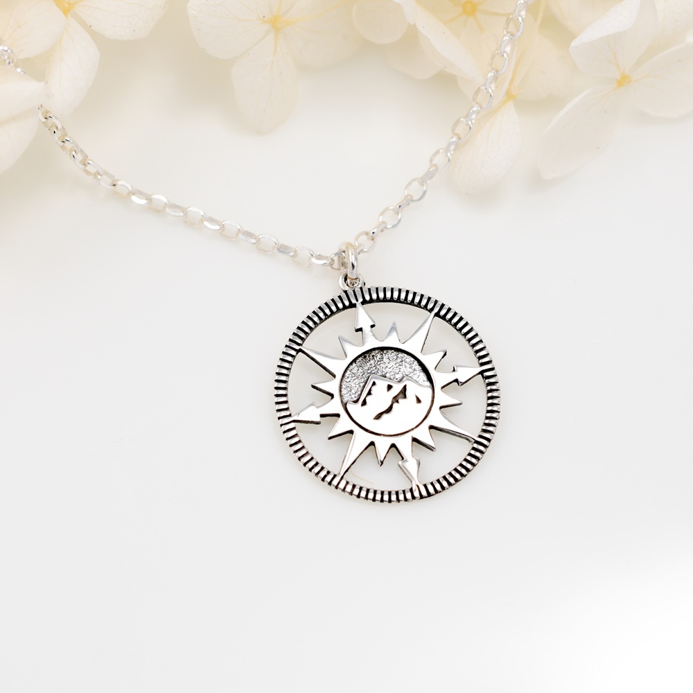 【Angel & Me】向光而行 山岳 羅盤 s925 純銀項鍊 生日 聖誕禮物, , large