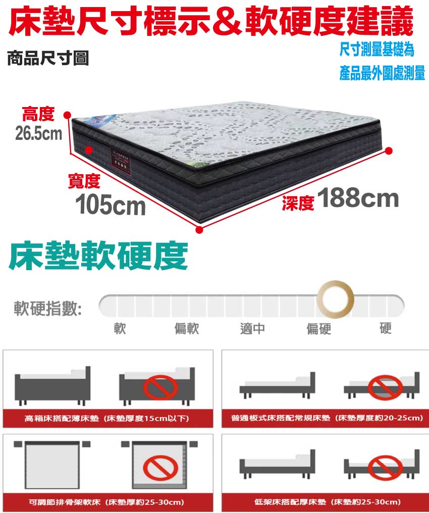 【文創集】石墨烯乳膠獨立筒PU護框床墊-3.5尺單人, , large