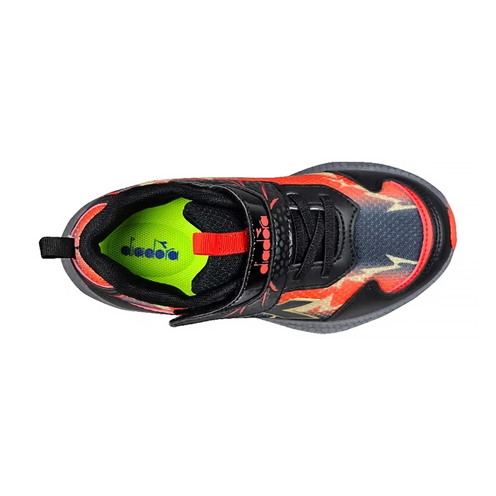 DIADORA迪亞多那 輕量兒童跑鞋 童運動鞋 童鞋 撞色 寬楦 康特杯 保護後跟 抗菌 除臭 輕量 吸震 黑紫 黑紅, , large