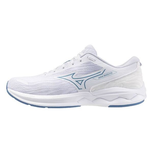 Mizuno Wave Revolt 3 男女 慢跑鞋 運動鞋 緩衝 回彈 美津濃 白 藍 [J1GC231471], , large