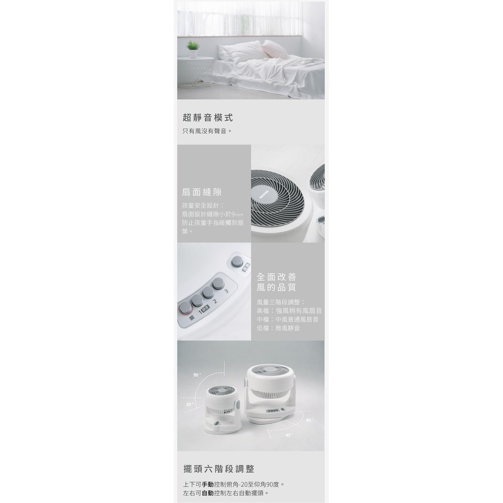 IRIS OHYAMA PCF-HM23W 擺動式循環扇 電風扇 靜音 節能 省電  10坪 公司貨, , large