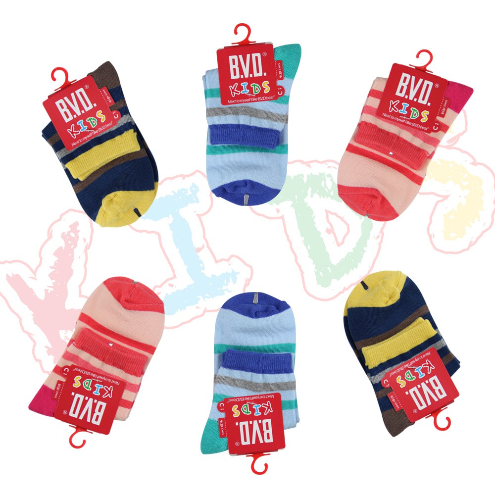 【BVD】舒適橫紋1/2童襪<深藍,17-21cm>B266 短襪 襪子, 深藍,17-21CM, large
