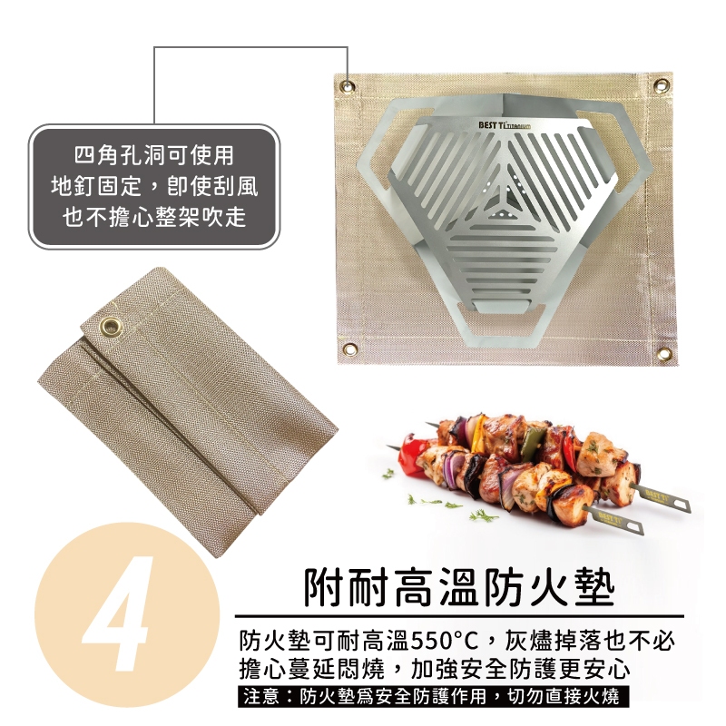 【純鈦燒烤架組】純鈦烤肉架 中秋節 盤子 烤肉籤 露營 健康環保 可重複使用 耐高溫 耐酸鹼, , large