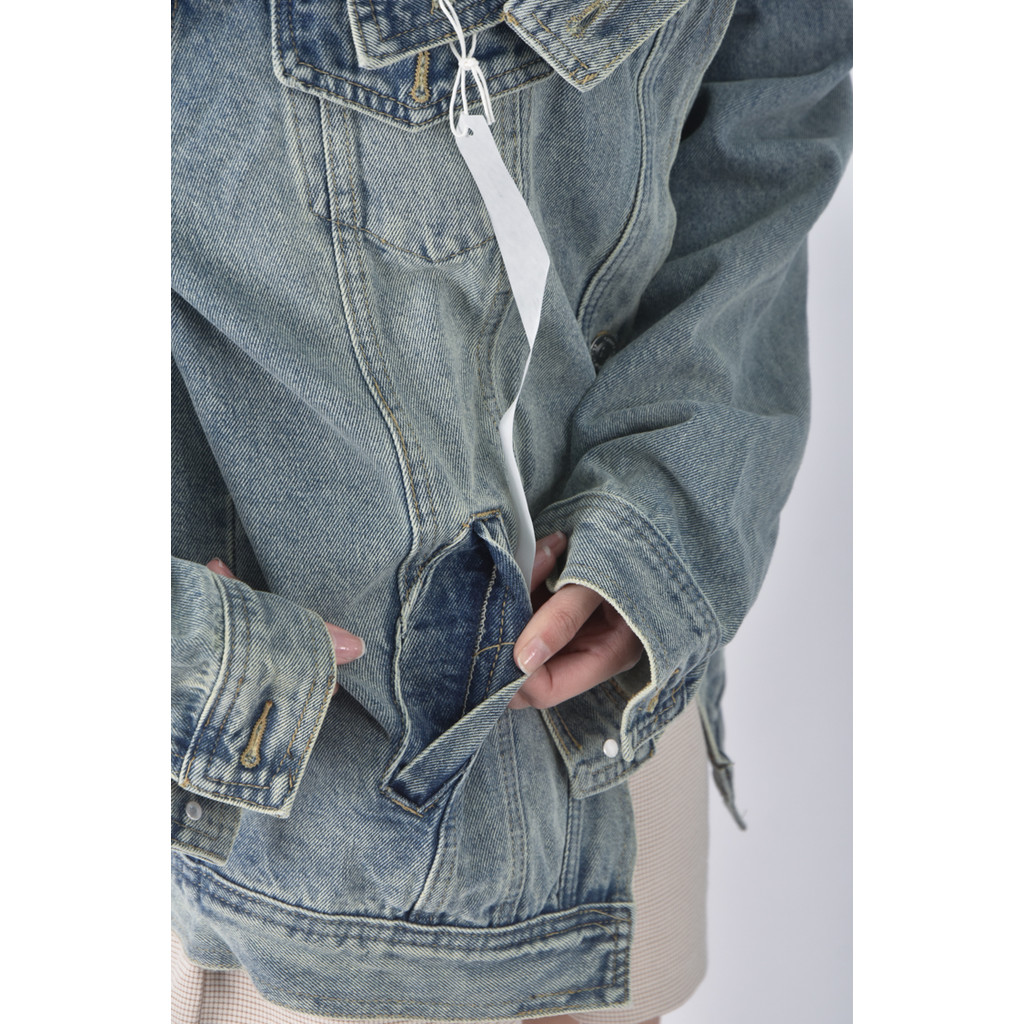 (S) jeans丹寧牛仔質感藍色外套二手衣, , large
