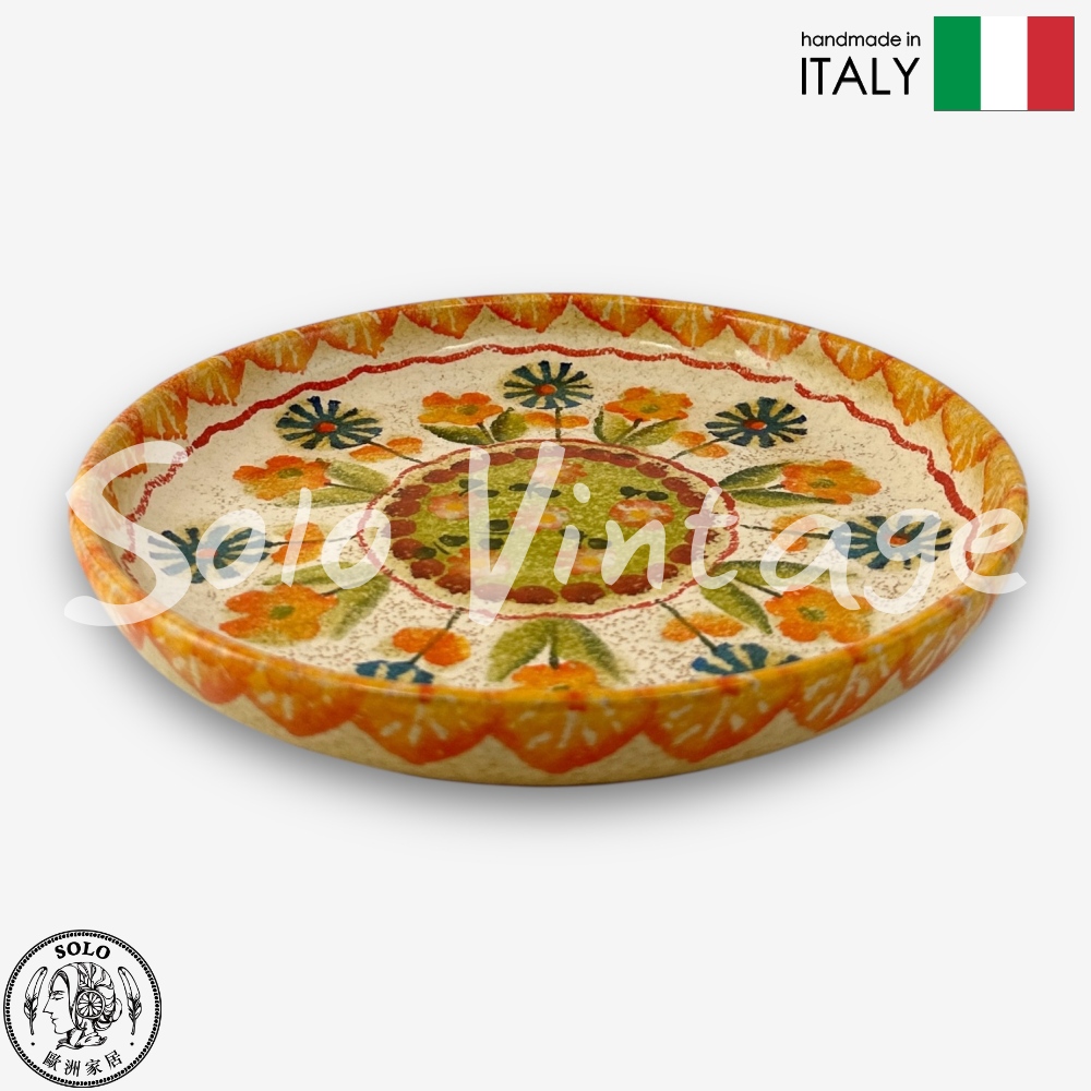 【SOLO Vintage】Modigliani Italian Pottery 18cm Deep Dish Plate FESTA Italian Party Series, , large