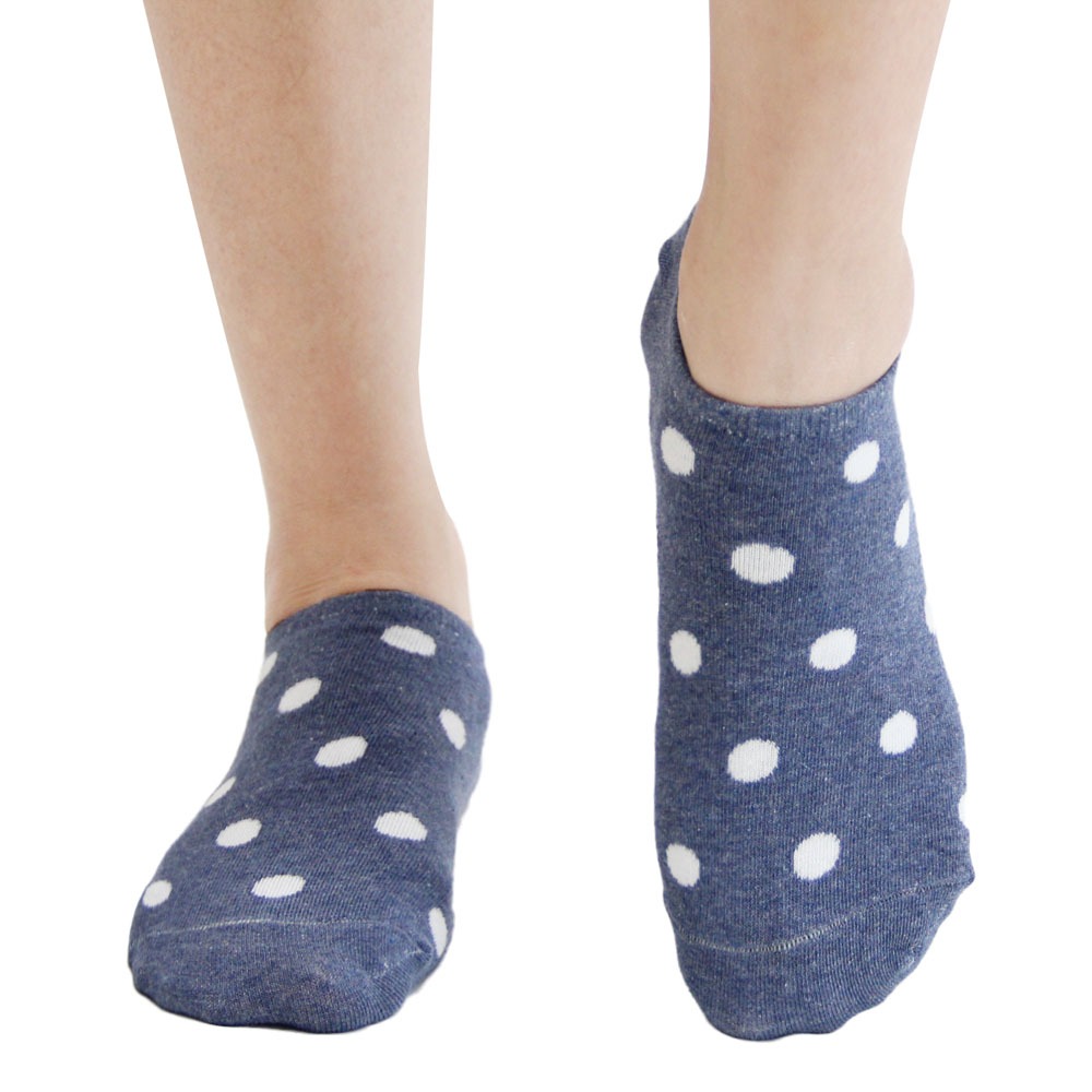 【D&G】圓點低口直角女襪<麻灰藍>D403 襪子 短襪 隱形襪, , large