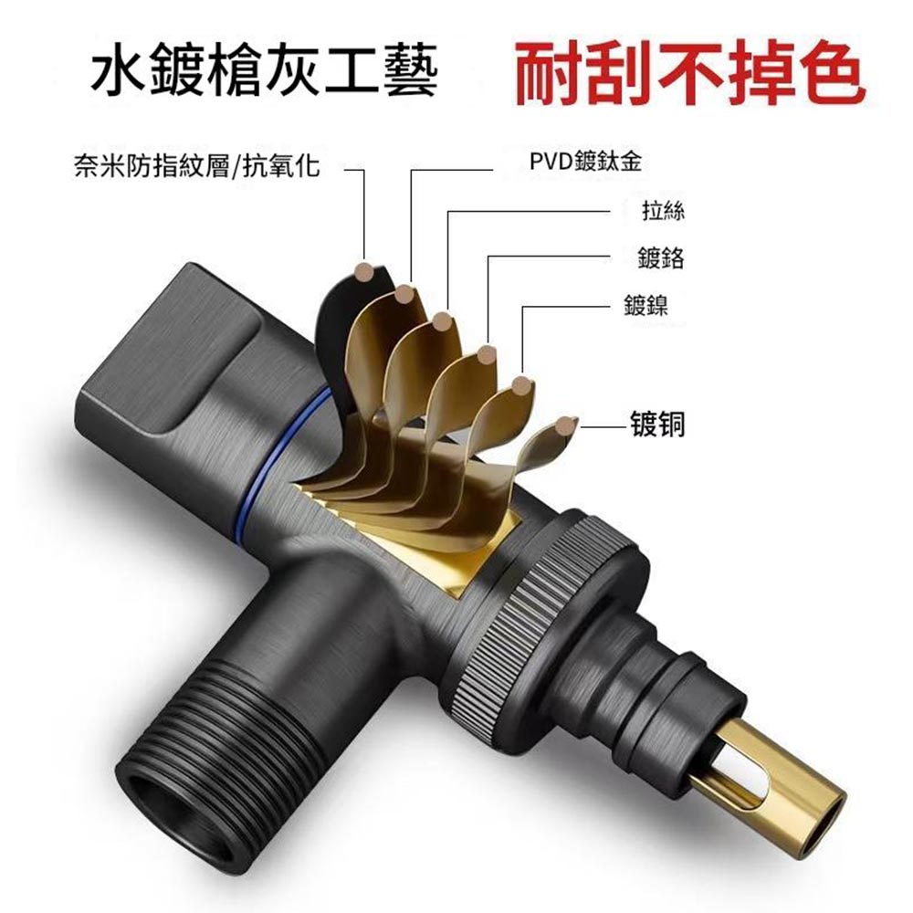 Washing machine stop valve 4-point snap-fit/6-point thread, , large