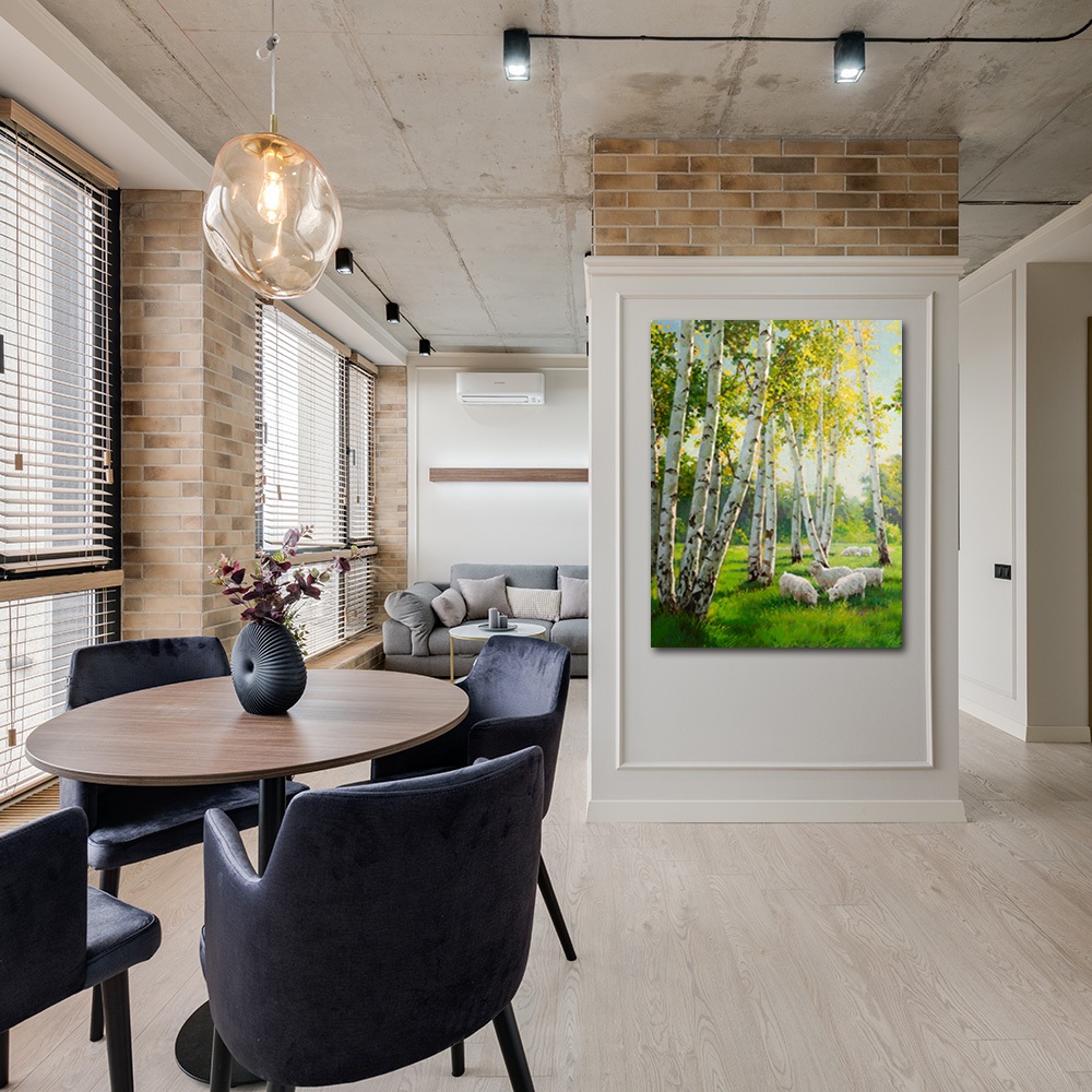 【御畫房】白樺林之春 國家一級畫師手繪油畫60×90cm(VF-99), , large