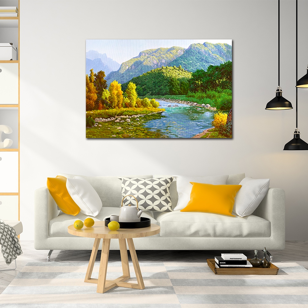 【御畫房】春水長流 國家一級畫師手繪油畫60×90cm(VF-81), , large