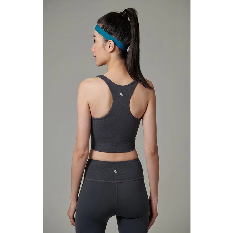 YOGA FLOW Brook Tank - 雙材質拼接上衣 - 沉穩灰 Dark Grey, , large