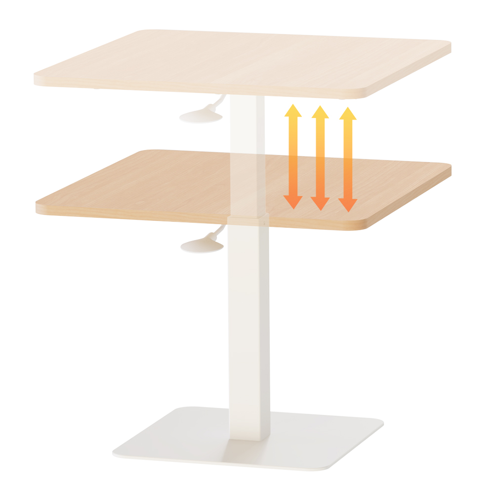 【KAKU健康生活】KA-4837 臺灣製造[魔法桌]氣壓升降茶几-矮桌-方-60x60cm 北歐白楓木, , large