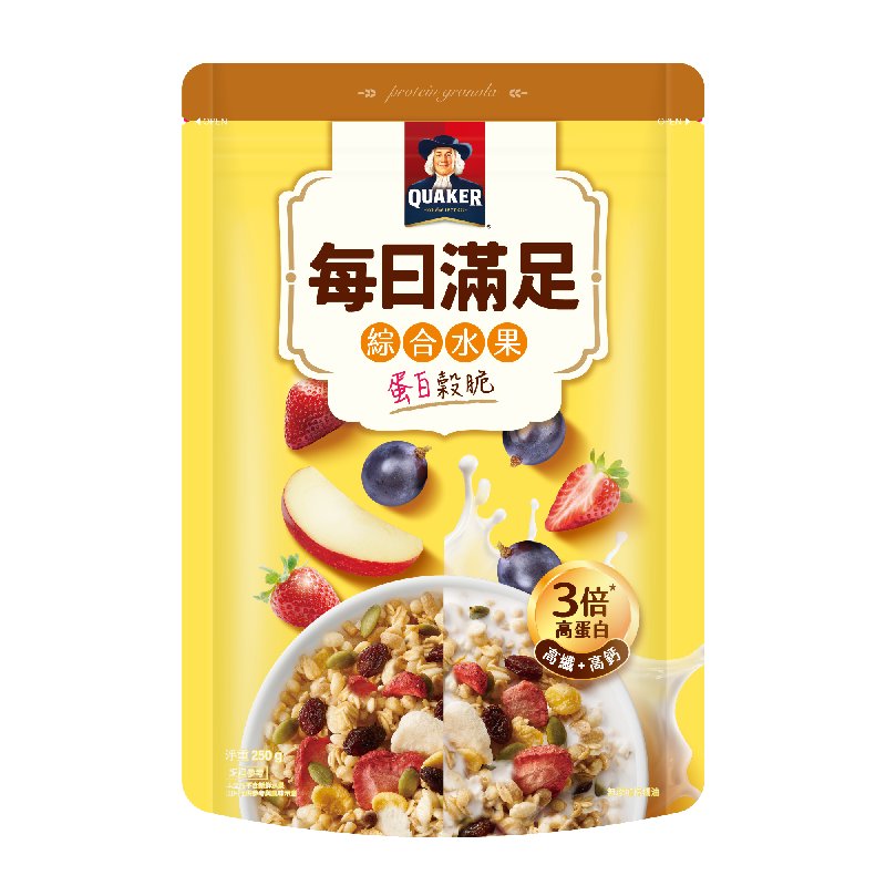 桂格每日滿足蛋白穀脆-綜合水果250g, , large