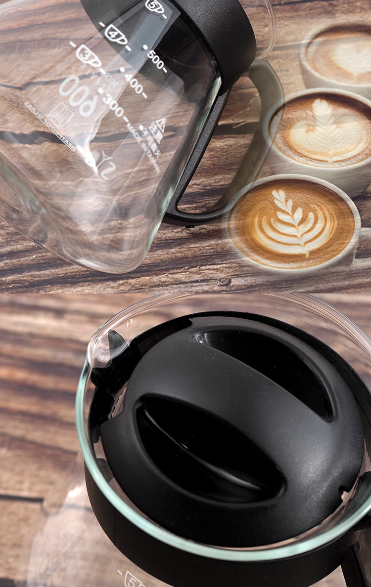 coffee play304不鏽鋼咖啡濾杯-1~4杯+咖啡玻璃壺-600ml-1組, , large