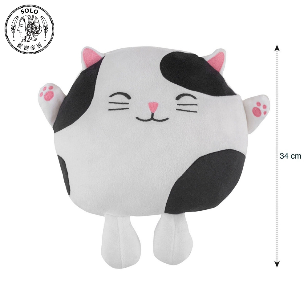 【SOLO歐洲家居】LCW Home 土耳其製 34cm 貓咪抱枕 可愛黑貓丸子貓 玩偶 布偶 娃娃, , large