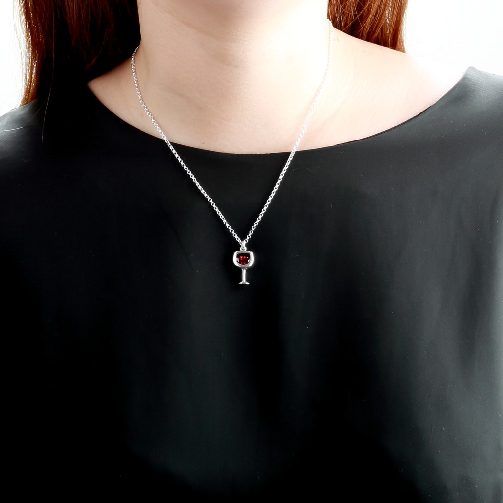 【Angel & Me】紅酒 乾杯 慶祝 s925 純銀 項鍊 情人節 生日 禮物, , large