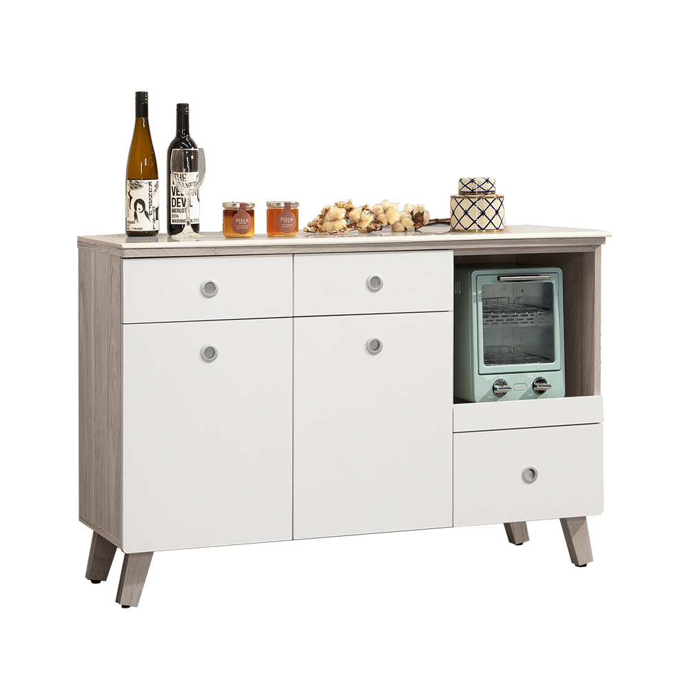 【唯熙傢俱】溫妮淺灰雙色4尺石面餐櫃, , large