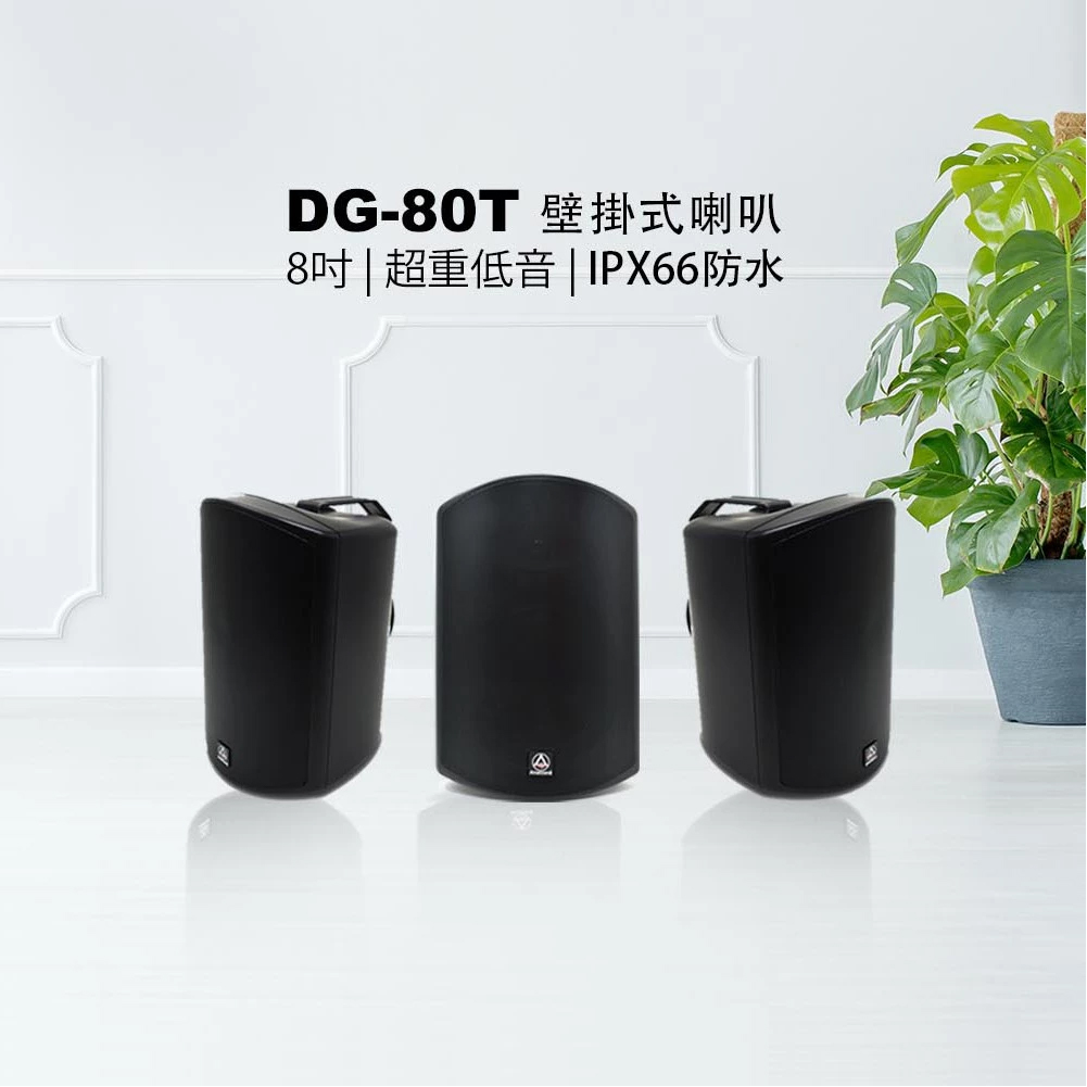 Anaccord 雅那歌音響 DG-80T 黑色 | IPX66 防水 8吋壁掛式 50W重低音喇叭 一對｜家樂福線上, , large
