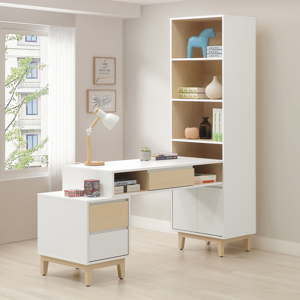 【唯熙傢俱】羅伊原木雙色2尺書櫃, , large