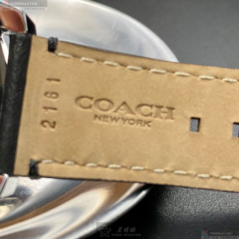 [星晴錶業]COACH手錶,42mm,CH00123墨綠色錶面銀黑錶殼深黑色真皮皮革錶帶款, , large
