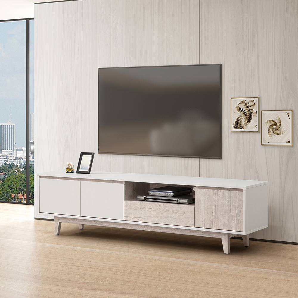 【唯熙傢俱】紀薇橡木雙色6尺電視櫃, , large