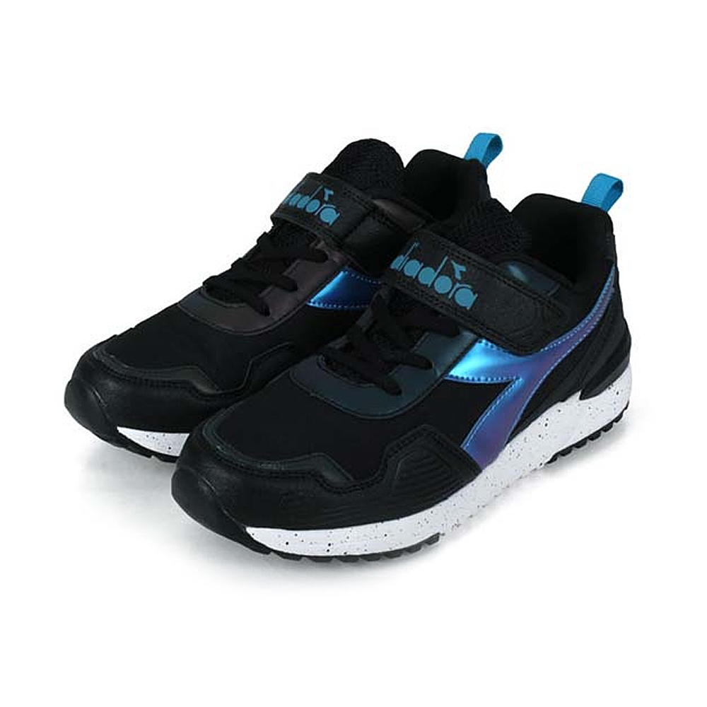 DIADORA迪亞多那 大童炫彩越野鞋 童運動鞋 童鞋 時尚 防潑水 寬楦 輕量 吸震 減壓 健康鞋墊 止滑 黑藍 黑粉, , large