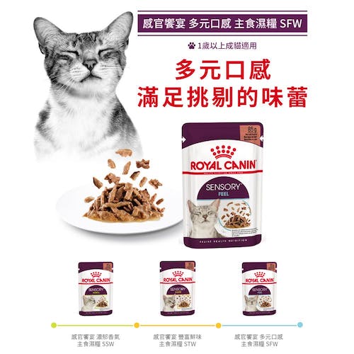 【拉拉寵物小舖】法國皇家 貓主食餐包 SFW 感官饗宴&trade; 多元口感主食濕糧 貓主食濕糧, , large