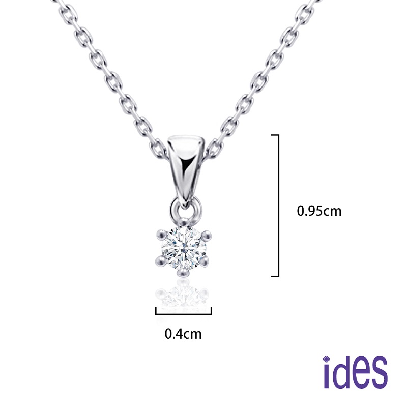 [ides愛蒂思] 情人送禮 守護系列10分E/VS1八心八箭EX車工鑽石項鍊鎖骨鍊/經典六爪（刻字墜2選1） 款式選項請於訂單備註, , large