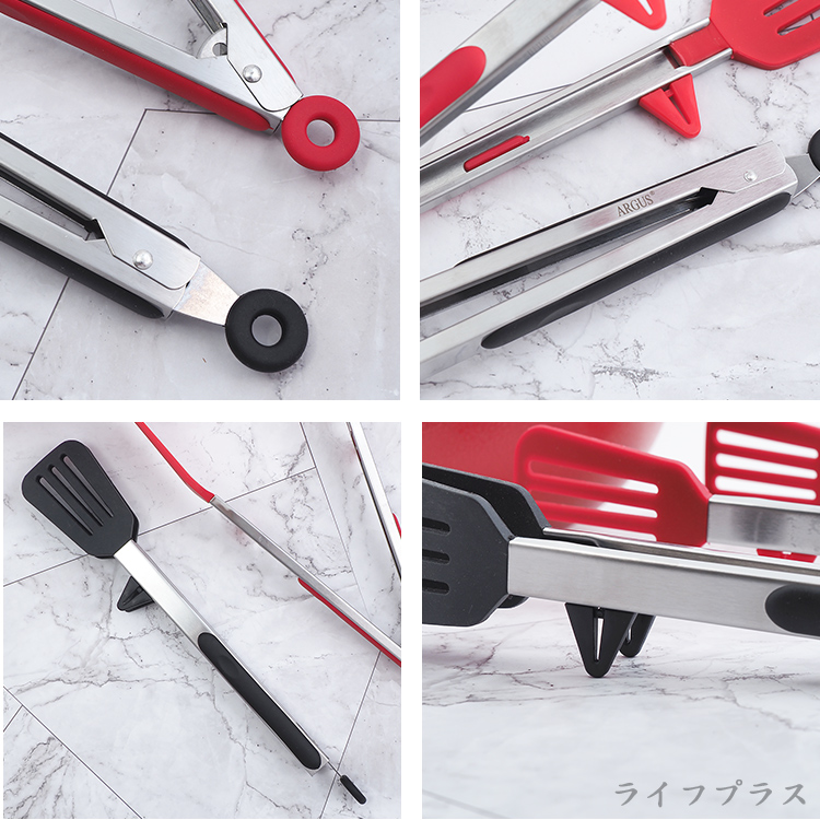 雅緻可立式矽膠鏟夾-33cm-紅色-2支, , large