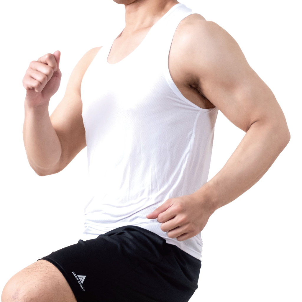 【AREX SPORT】AS-7458 男款加大碼 無袖背心 運動背心 涼感背心 高彈 吸排親膚  機能纖維 L-4L, , large
