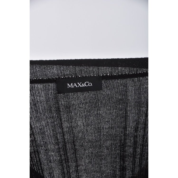 (S) max co質感綁帶黑色長袖上衣二手衣, , large