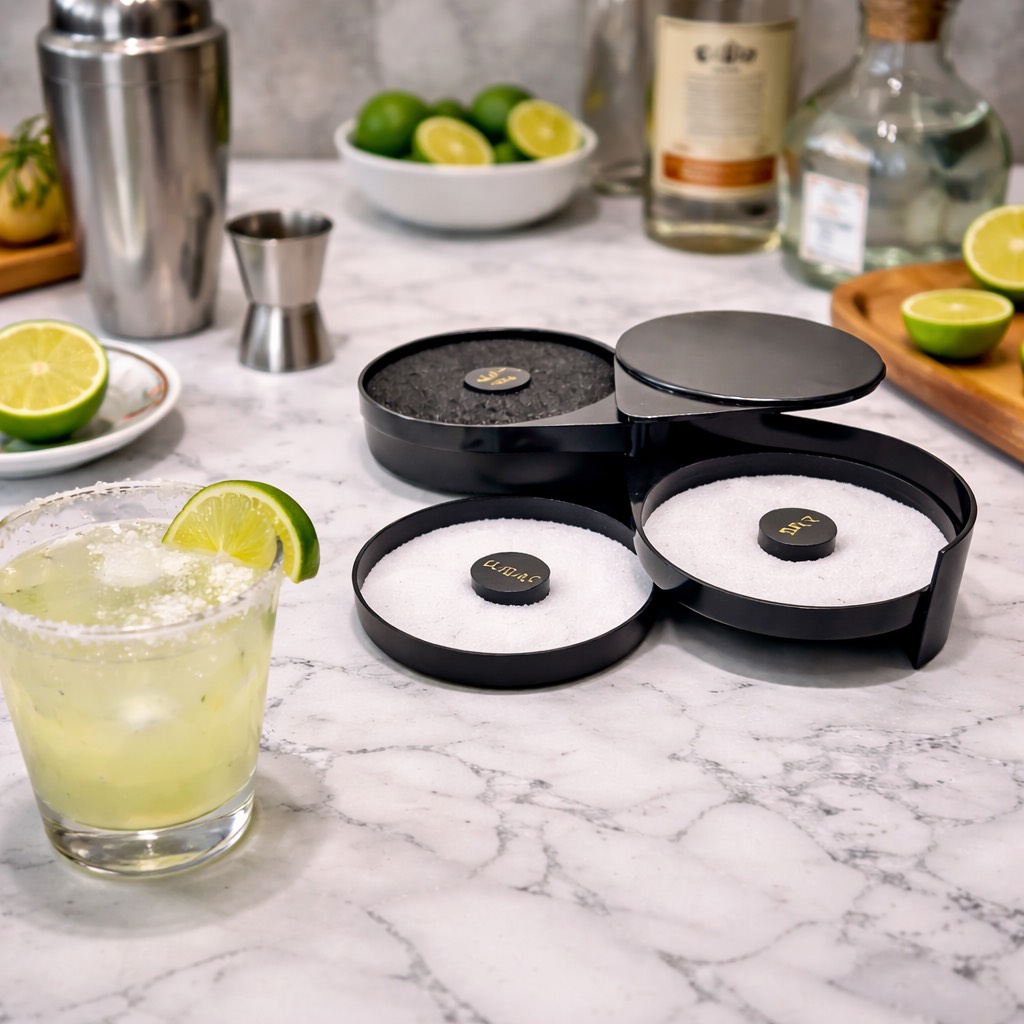 [巴果果]三格沾鹽盒 附防塵蓋 黑色調味碟 BR-03-BK, , large