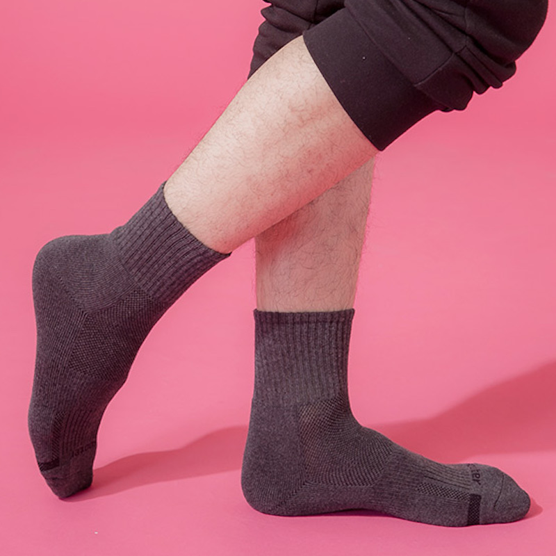 Footer單色運動逆氣流氣墊襪, 深灰-L, large