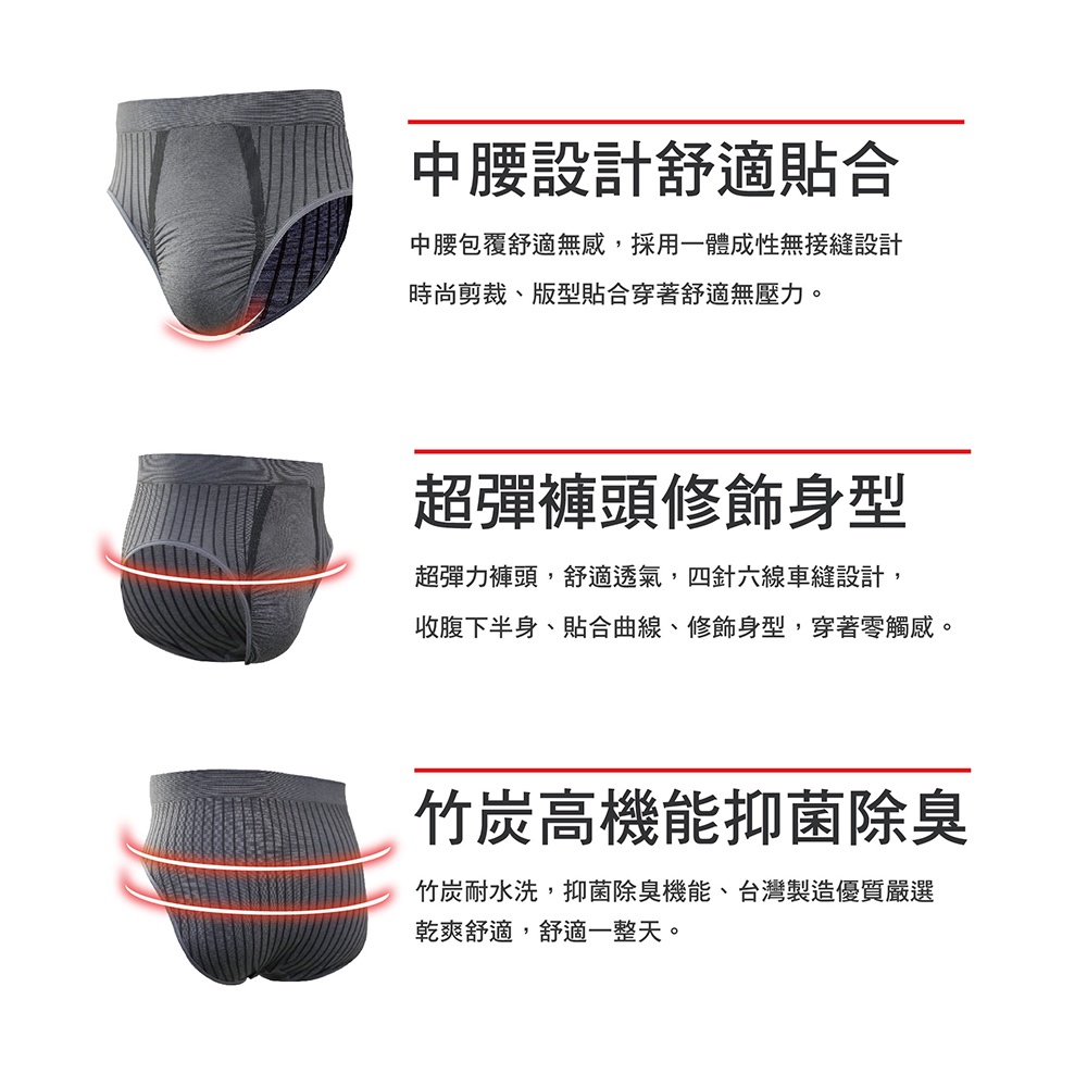 【AREXSPORT】AS-P011 竹炭內褲禮盒 三角褲 男三角竹炭內褲【台灣製】抑菌消臭 透氣運動內褲 五入組, , large