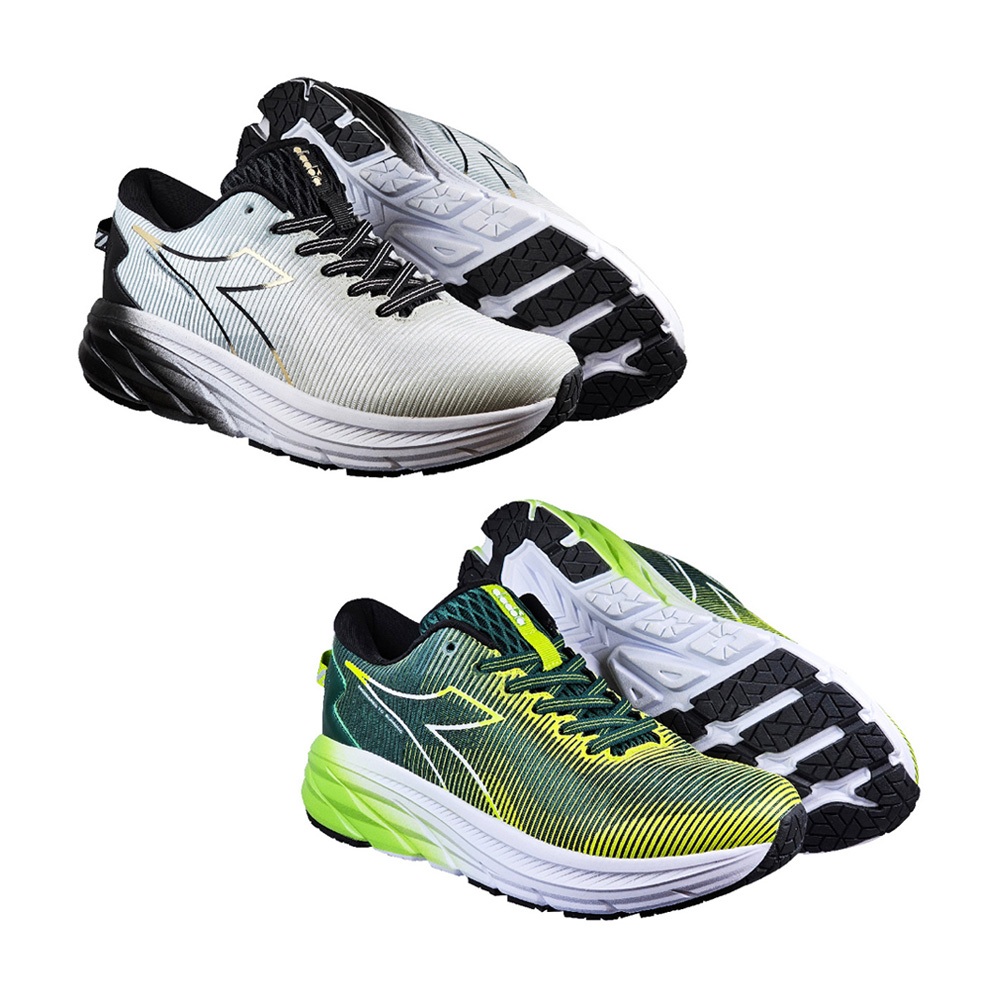 DIADORA迪亞多那 專業慢跑鞋 男運動鞋 男鞋 大尺碼 寬楦 寬腳板 高腳背 輕量 透氣 吸震 厚底 止滑 白黑 綠, , large