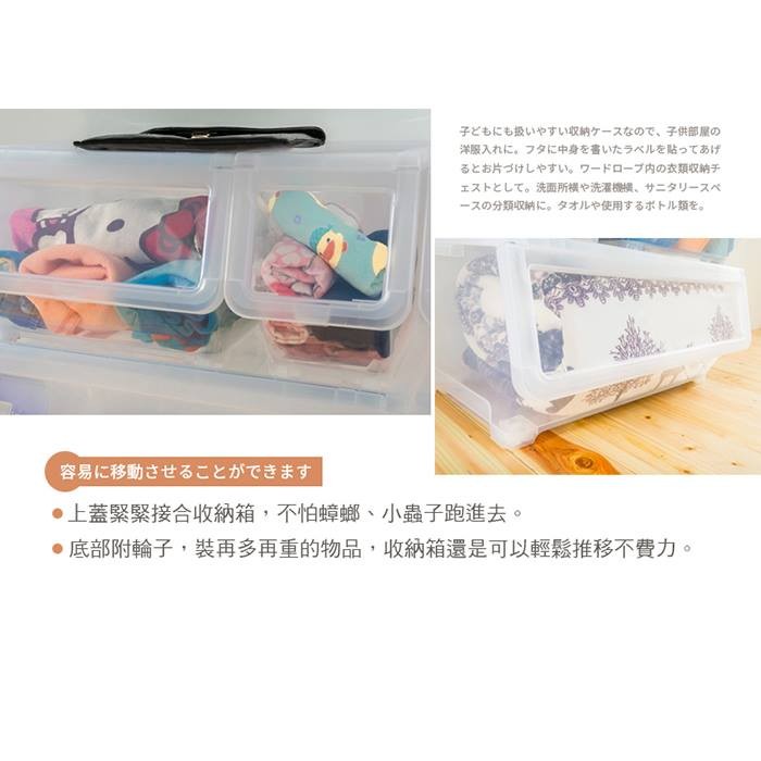 【Y HOUSE】Large-mouthed transparent white storage box Plastic storage box-medium size, , large