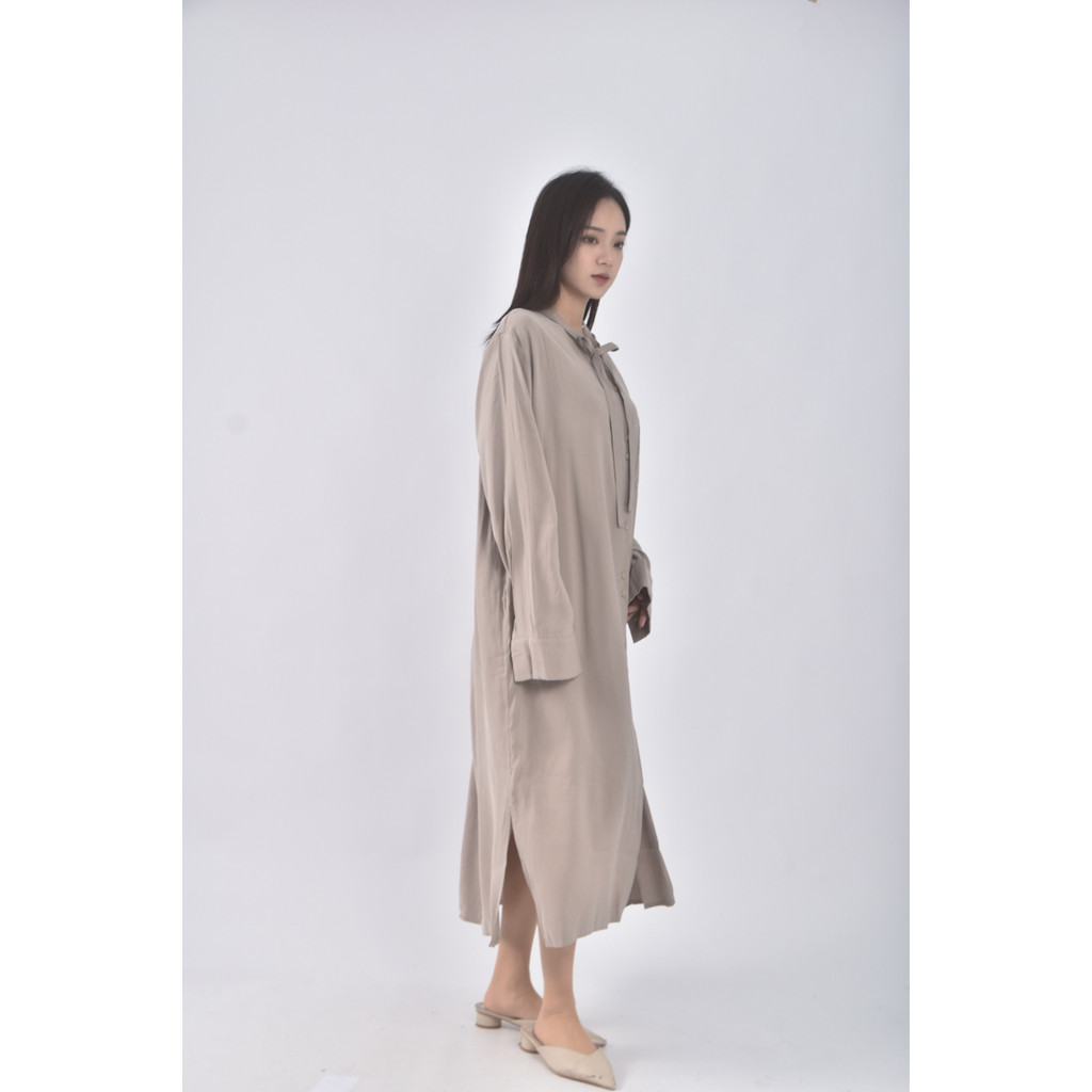 (L) mouggan質感杏色洋裝二手衣, , large